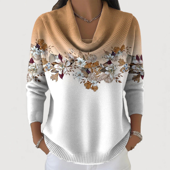 Pull floral à col