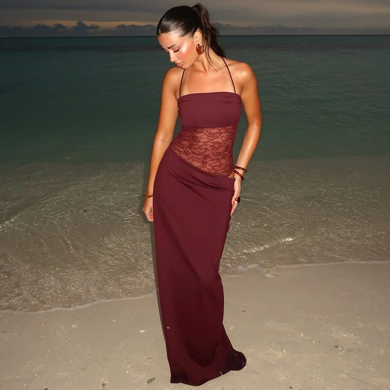 Ryann | Robe Longue en Dentelle avec Élégants Motifs Floraux pour Femme
