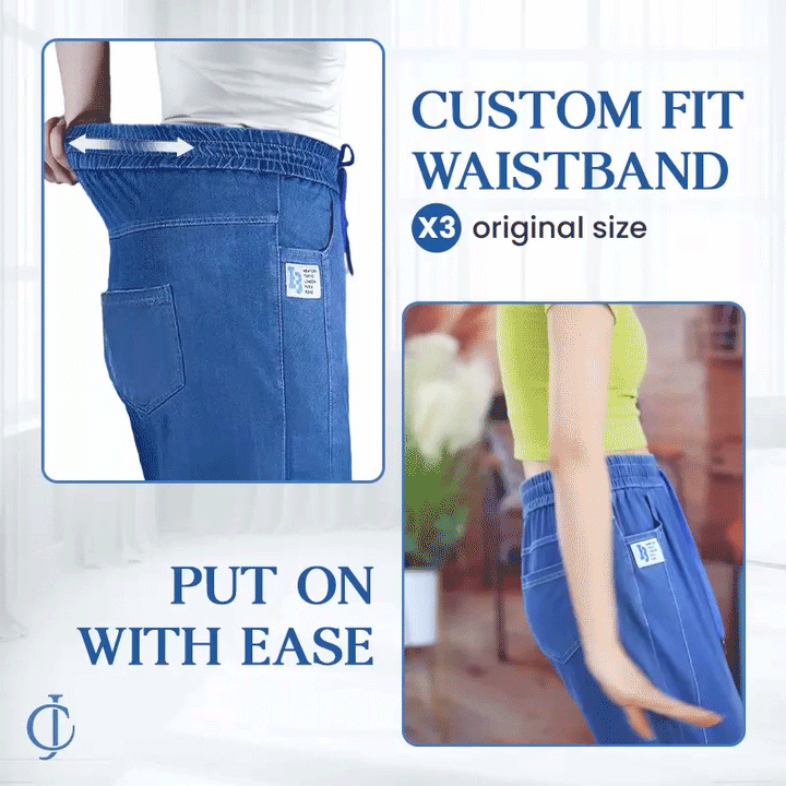 Haute Taille Ultra Élastique Mom Jeans