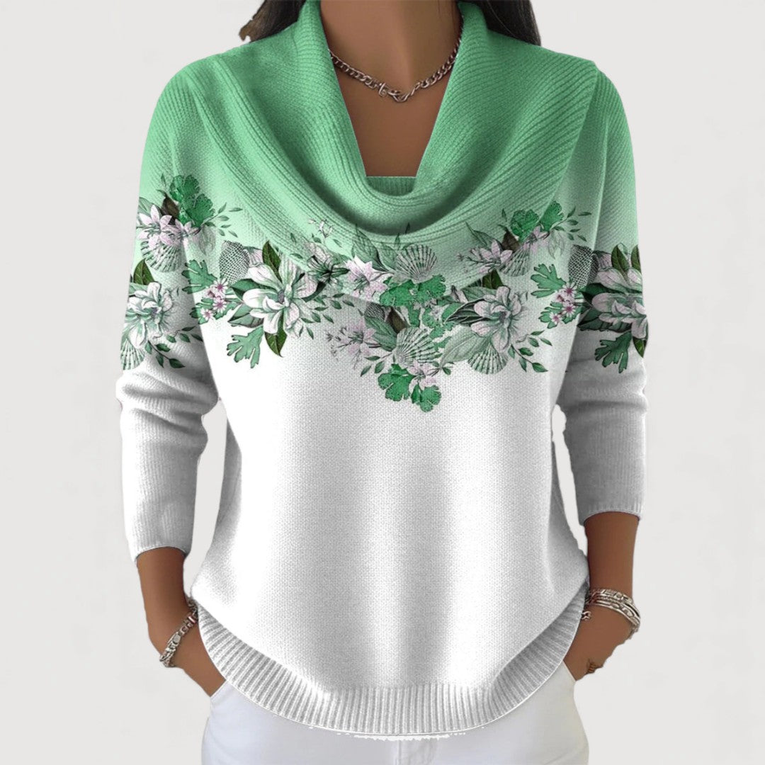 Pull floral à col