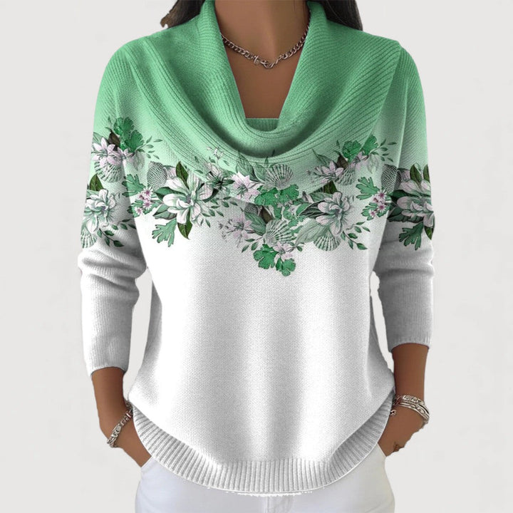 Pull floral à col