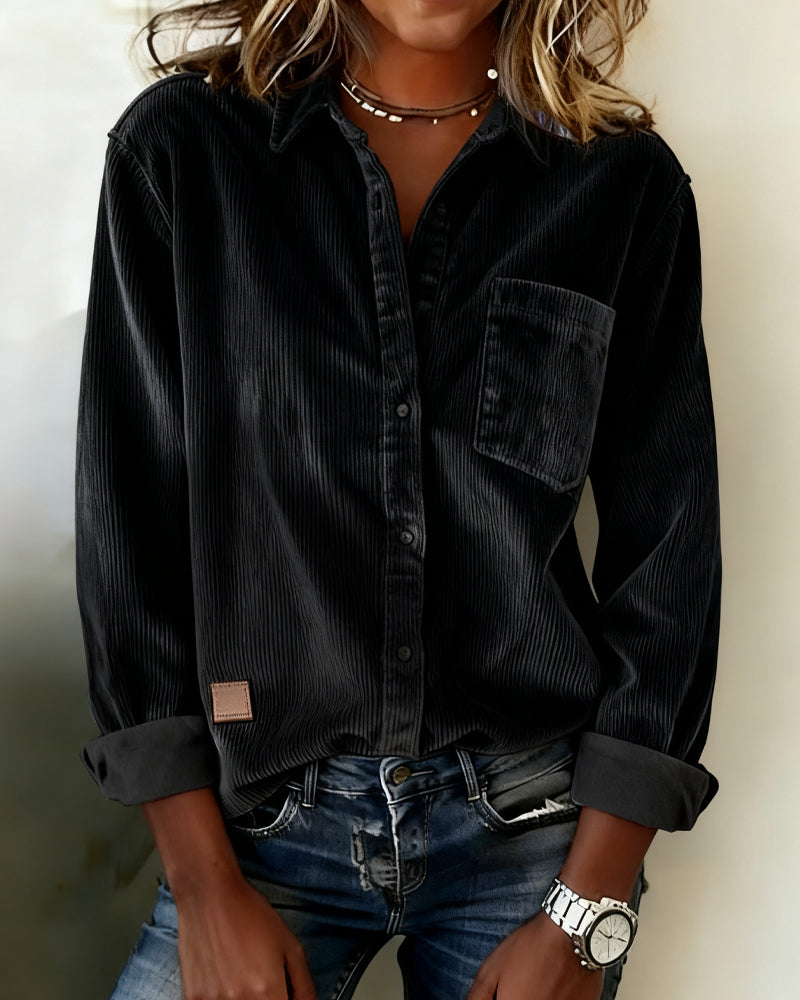 Chemise Tendance Velours Côtelé Revers