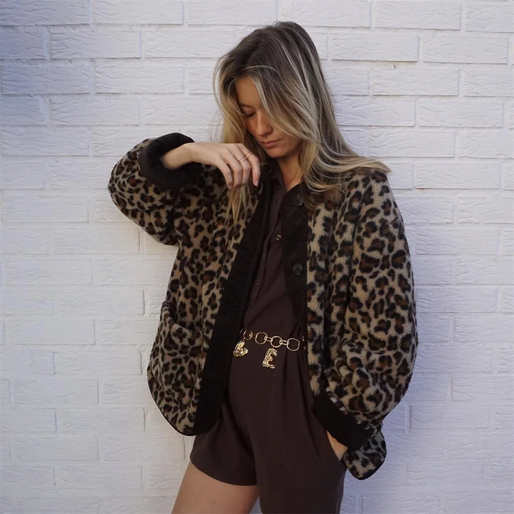 Aimée | Veste d'automne à imprimé léopard pour femmes