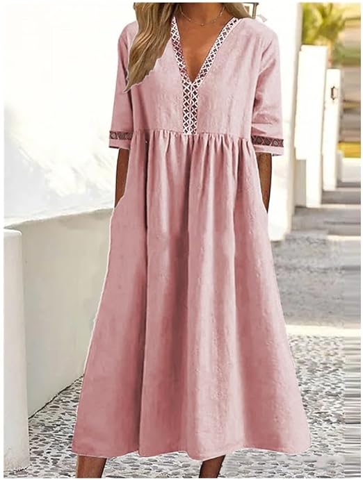 Sayuri | Robe en lin et coton à texture légère pour femme
