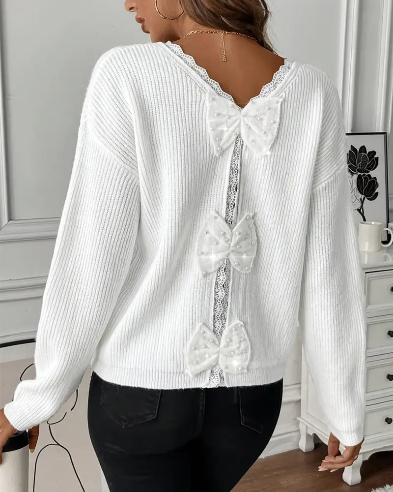 Pull Manches Longues Nœud Dans Le Dos