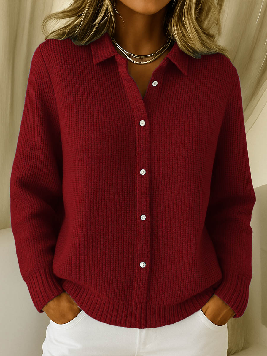 Chemise élégante en tricot pour femme avec boutons