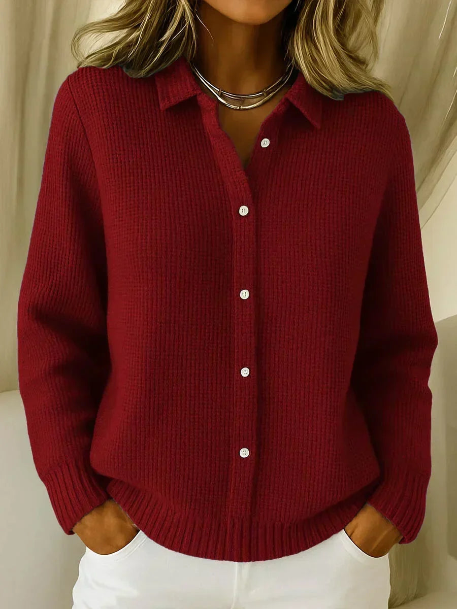 Cardigan Boutonné en Tricot Texturé Katrina