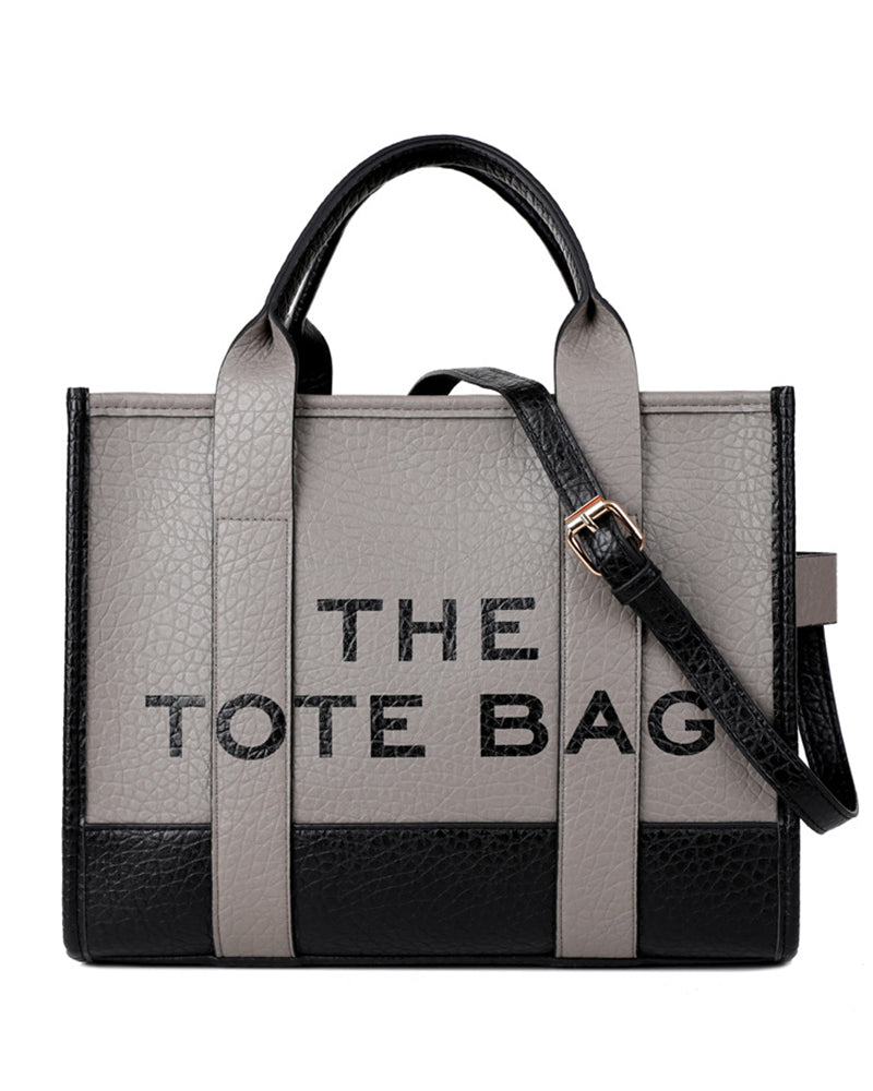 Sac fourre-tout tendance avec coutures bicolores