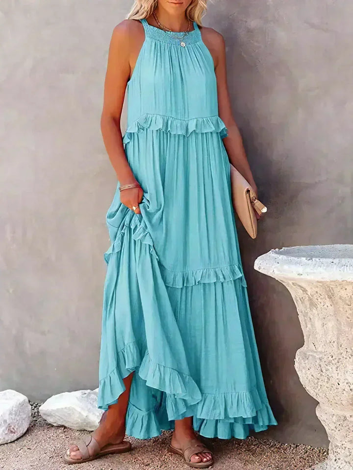 Elvira | Robe Longue à Volants et à Bretelles pour Femme