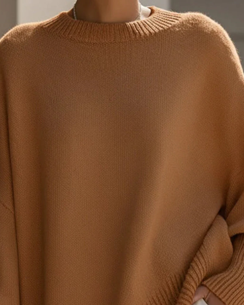 Pull Col Rond Loose Mi-Long