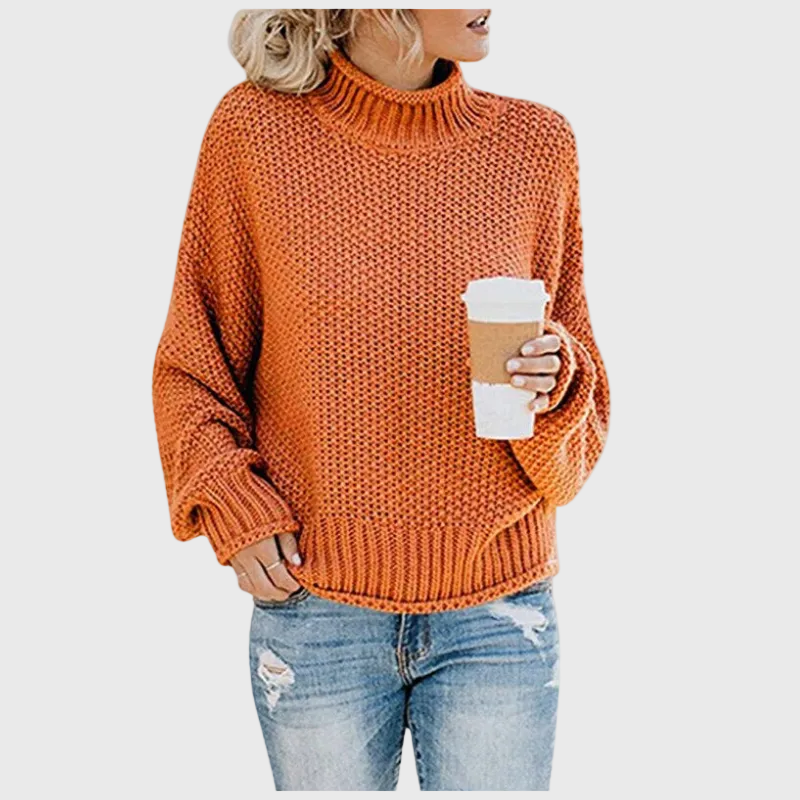 Pull femme confortable à col montant Ivana