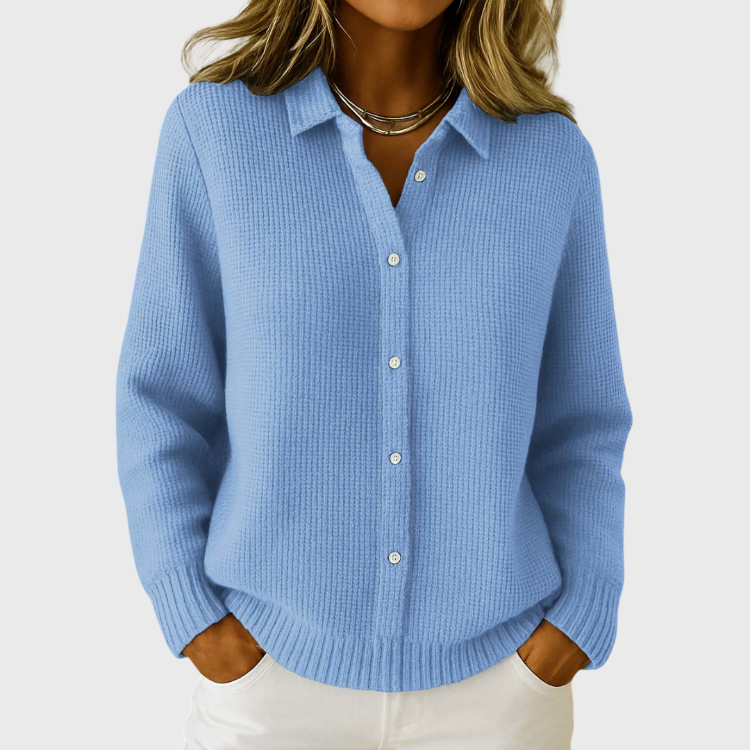 Chemise élégante en tricot pour femme avec boutons