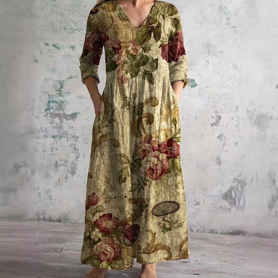 Eunice | Robe Blooming Grace avec volants délicats et broderie florale pour femme