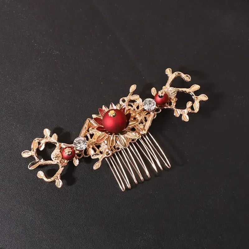 Women Fashion Xiuhe Headwear Accessories Chinese Hanfu Bridal Hair Accessories Set Tassel Dragon Phoenix Coat Hair Accessories