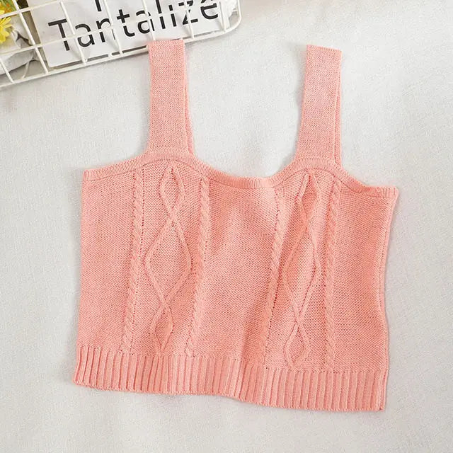 HELIAR Women Flower Embroidery Knitted Crop Tops Women Casual Tube Tops Casual Ribbed Cute Tops Crop Tops Women 2024 Summer