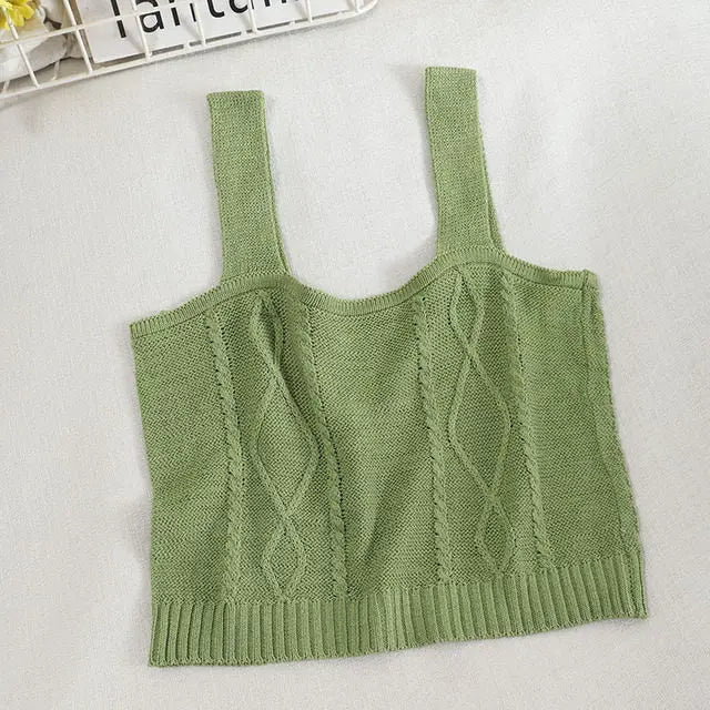 HELIAR Women Flower Embroidery Knitted Crop Tops Women Casual Tube Tops Casual Ribbed Cute Tops Crop Tops Women 2024 Summer