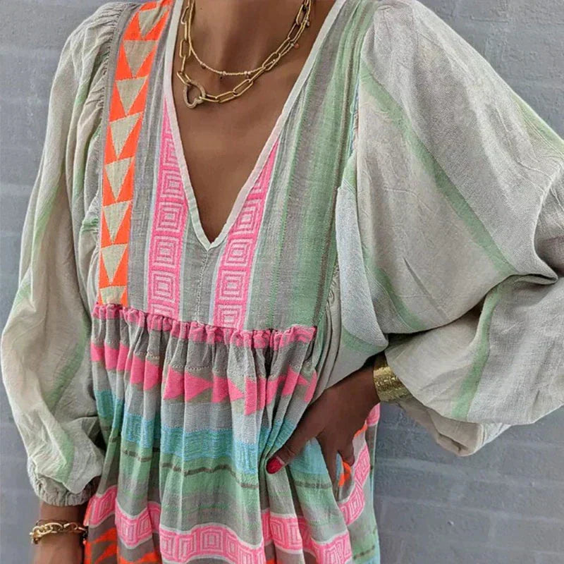Eden | Robe Maxi Bohème Multicolore pour Femme