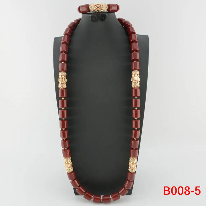 Newly Designed African Costume Jewelry Sets Red Coral Beads Jewelry Sets Wedding Jewelry Sets