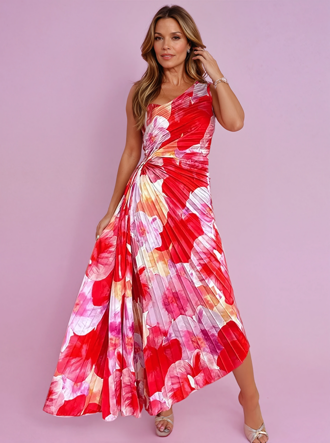 Elyana | Robe d'été plissée à silhouette fluide pour femme