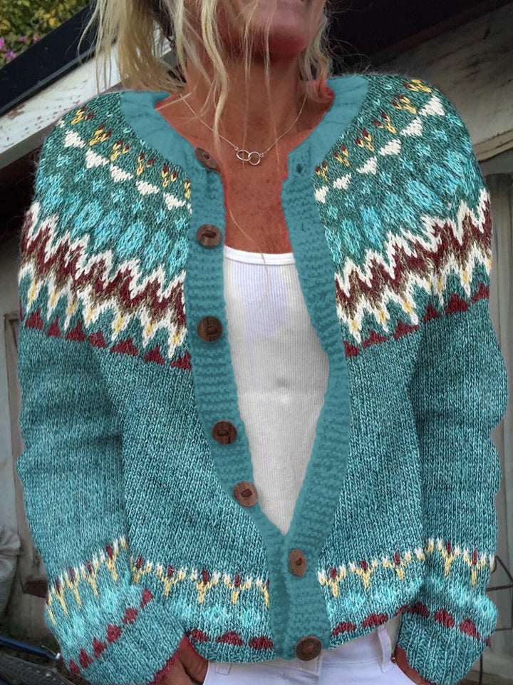 Cardigan Islandais Vintage Sérénité