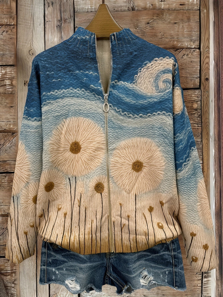 Cardigan zippé Champ de Tournesols