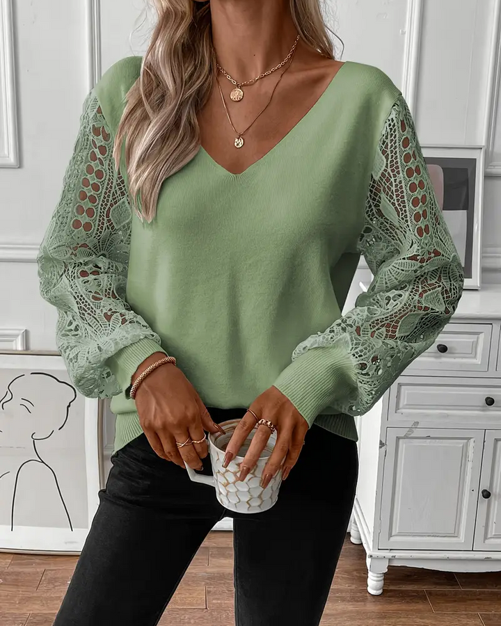 Pull Col En V Tendance Ajouré