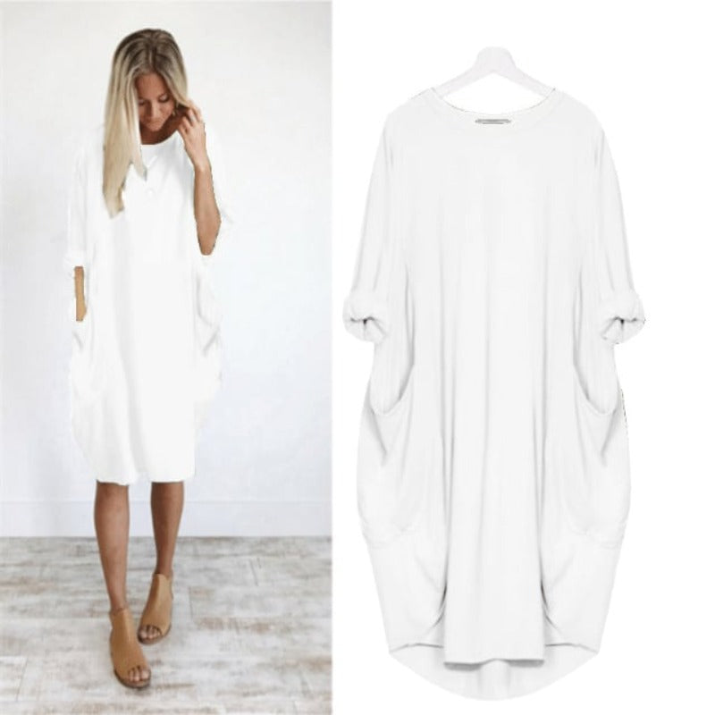 Soltica | Robe midi ample à poches pour femme