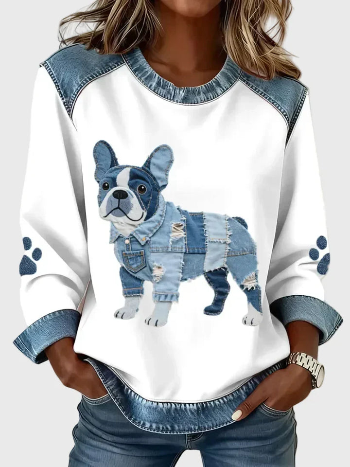 Sweat à capuche femme avec impression originale de chien