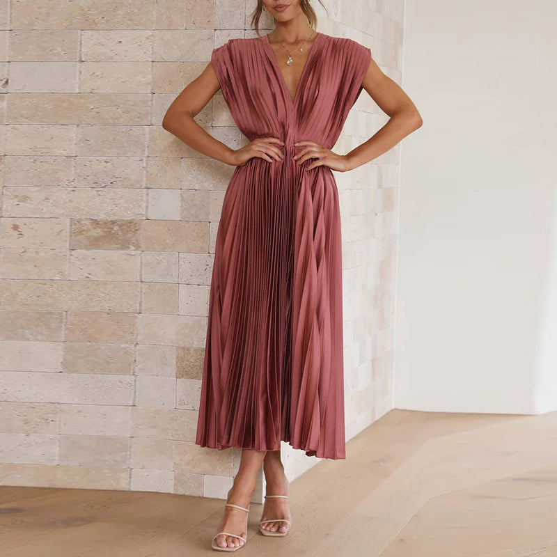 Oceane | La robe midi d'été à col en V pour femmes
