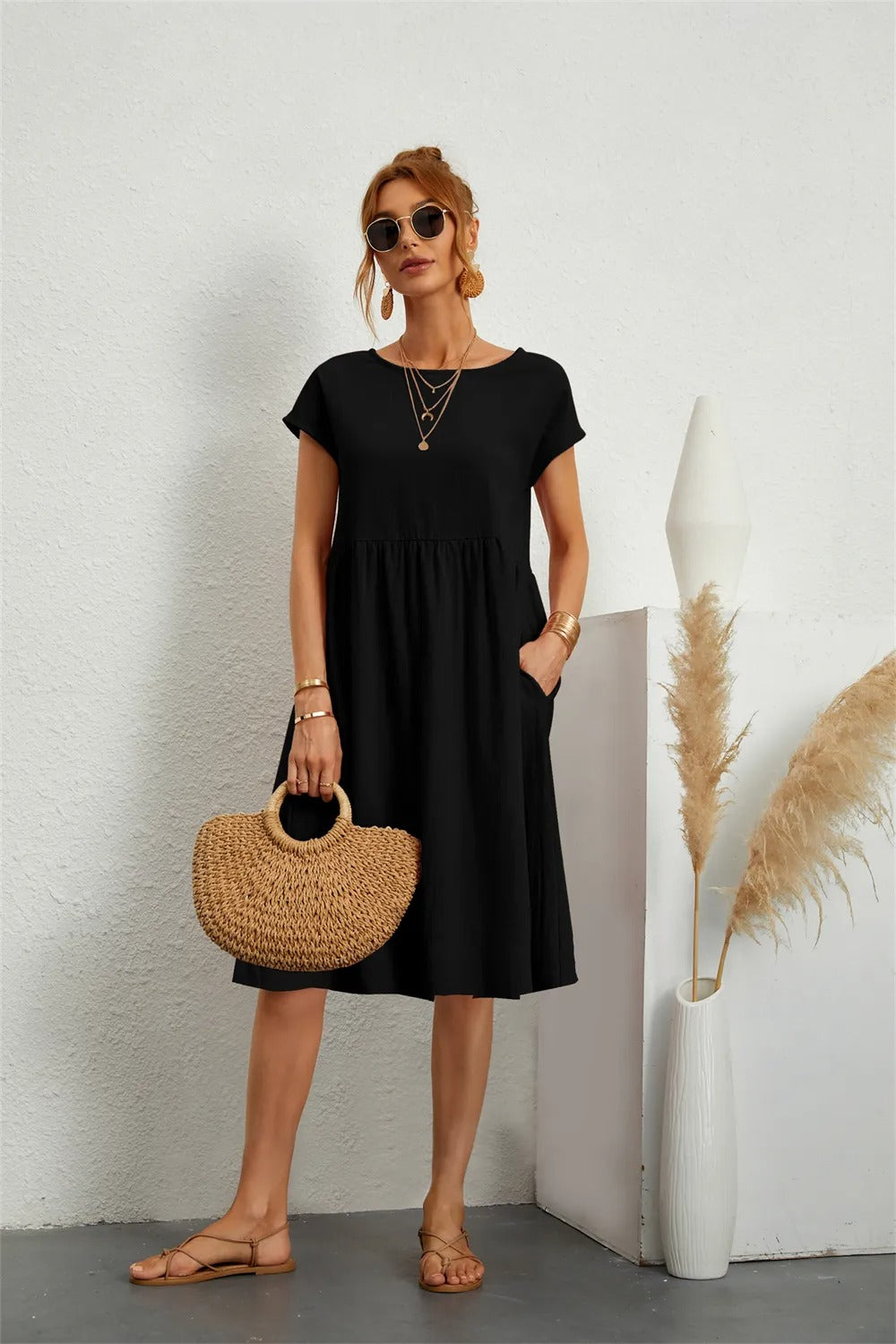 Amina | Robe Drapée Élégante pour Femme
