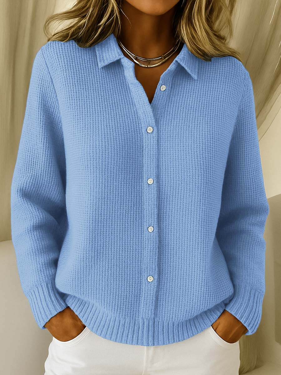 Chemise élégante en tricot pour femme avec boutons
