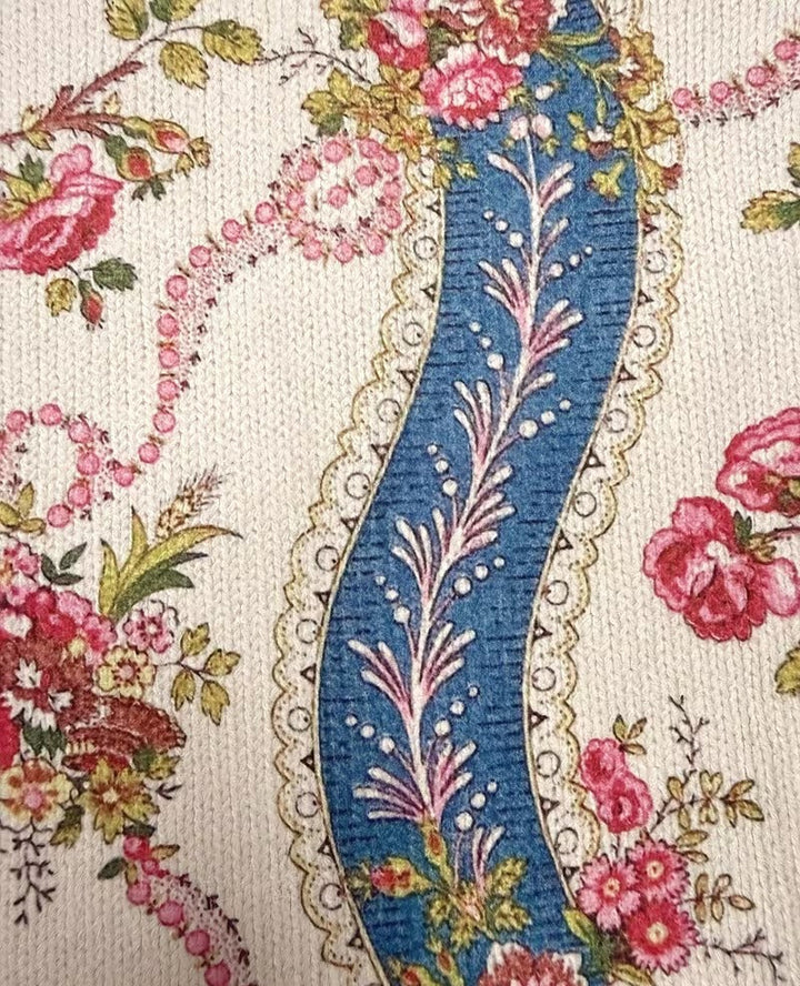 Cardigan zippé à ruban de roses grimpantes
