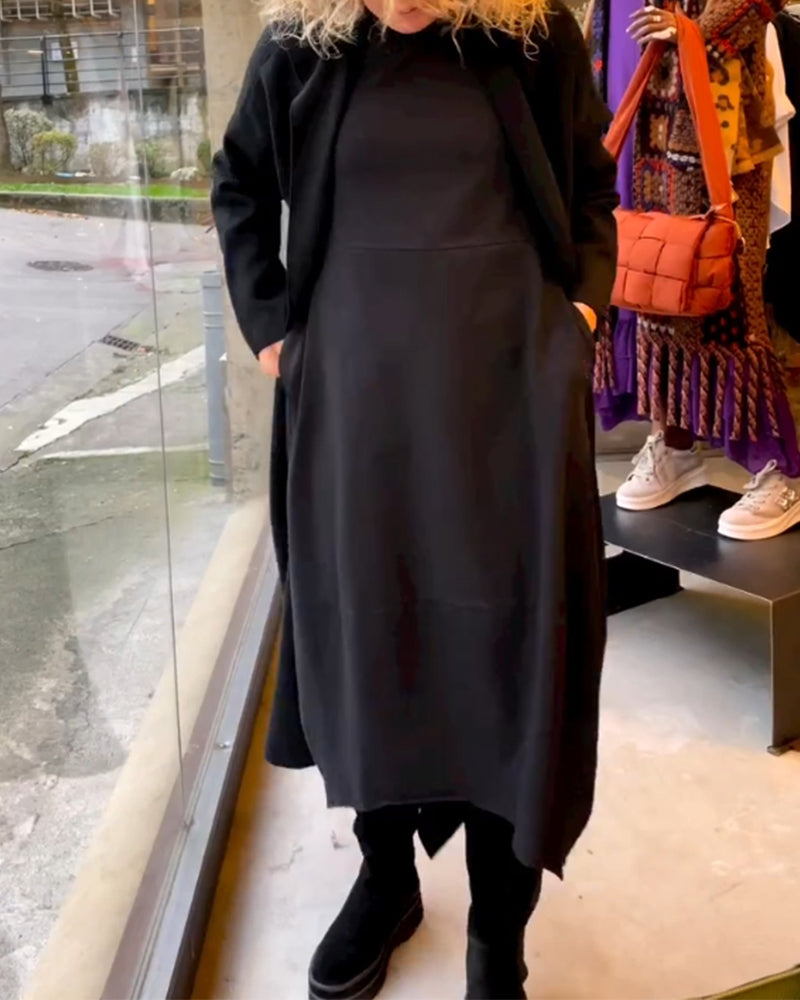 Robe élégante de couleur unie