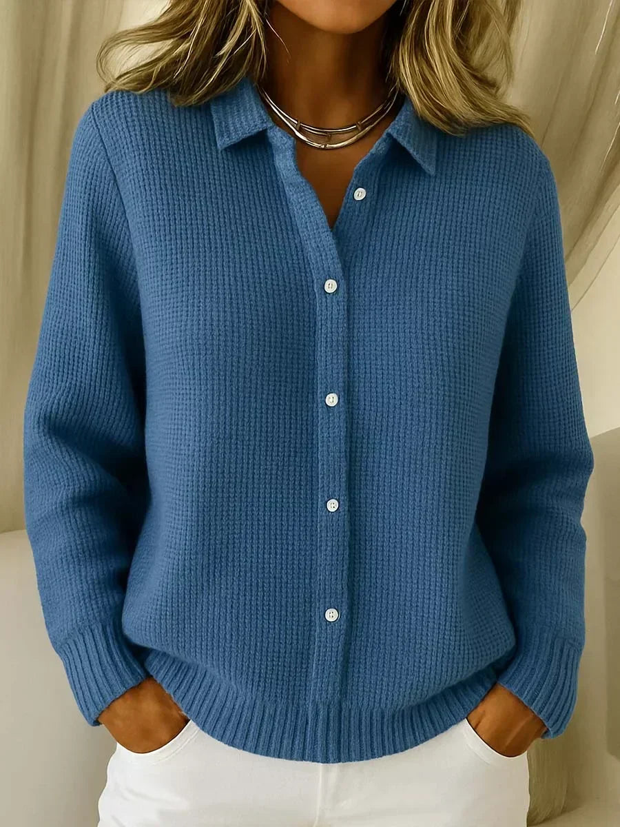 Cardigan Boutonné en Tricot Texturé Katrina